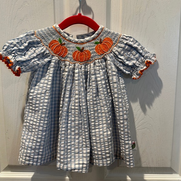 Posh Pickle pumpkin smocked collar dress size 24 months - Picture 1 of 5